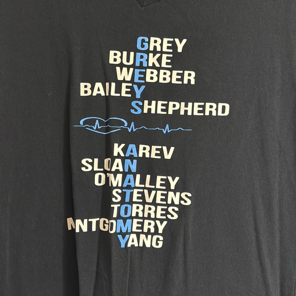 Gildan Black Graphic Tee with Blue and White Text